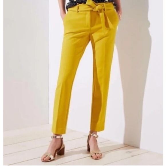 EUC Loft Marisa Belted tie-waist dress pants trousers sz: 8 - Picture 1 of 9